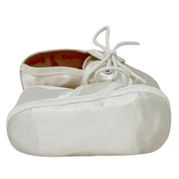 Darling Baby Christening Satin Shoes Newborn Size 0 With Box - Picture 6 of 6